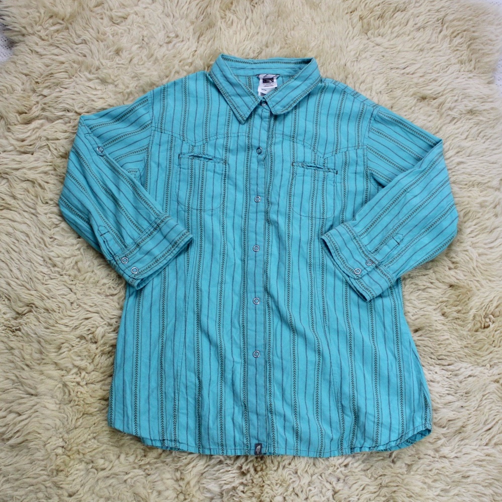 The North Face Women's Turquoise Button Down XL